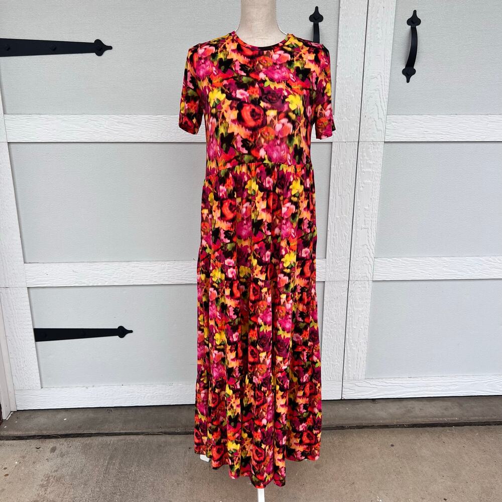Saint + Sofia Floral Maxi Dress L Greenwich Bright Bold NWT - Picture 2 of 10
